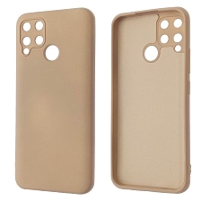 Чехол накладка NANO для Realme C15, силикон, бархат, матовый, цвет розовый песок