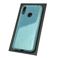 Чехол накладка Shine для HUAWEI Honor 8C, силикон, блестки, цвет голубой