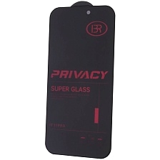 Защитное стекло Антишпион BRAUFFEN для APPLE iPhone 15 Pro Max (6.7"), цвет окантовки черный