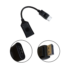Активный адаптер переходник (YR-DP-2) Display Port (m) на HDMI (f), цвет черный Активный адаптер переходник (YR-DP-2) Display Port (m) на HDMI (f), цвет черный