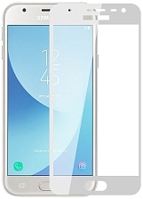 Защитное стекло 2D для Samsung J3 (2017) в техпаке, цвет белый.