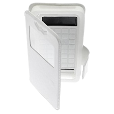 Чехол книжка универсальная для смартфонов размером 4.0, экокожа, цвет белый