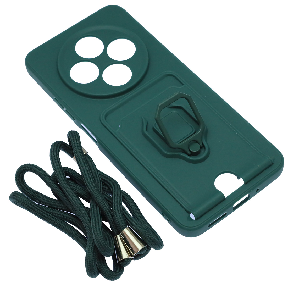 Чехол накладка MULTI FUNCTION 4 в 1 для XIAOMI  Redmi 14C, POCO C75, цвет темно зеленый