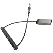Bluetooth аудио трансмиттер HOCO E78, Bluetooth, AUX, витой кабель, длина 1.2 метра, цвет серый