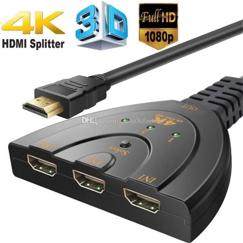 Адаптер разветвитель (HDMI сплиттер) (хаб) HDMI 4K на 3 порта HDMI без внешнего питания.