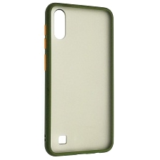 Чехол накладка SKIN SHELL для SAMSUNG Galaxy A10 (SM-A105), M10 (SM-M105), силикон, пластик, цвет окантовки хаки