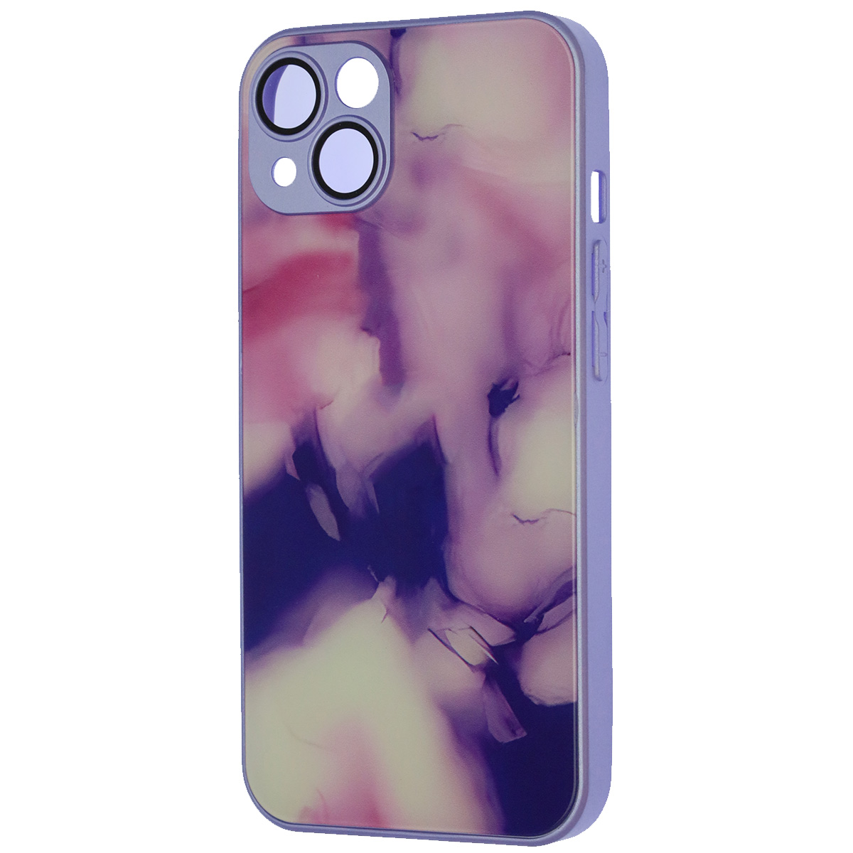 Чехол накладка AG Glass case для APPLE iPhone 13 (6.1"), силикон, стекло, защита камеры, цвет сиреневый