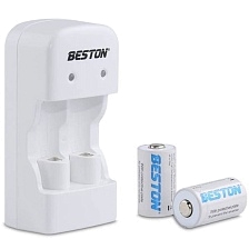 Зарядное устройство BESTON M7003 для аккумуляторов CR2/RCR123A, 2 шт. аккумуляторных батареек CR2 300mAh, цвет белый Зарядное устройство BESTON M7003 для аккумуляторов CR2/RCR123A, 2 шт. аккумуляторных батареек CR2 300mAh, цвет белый