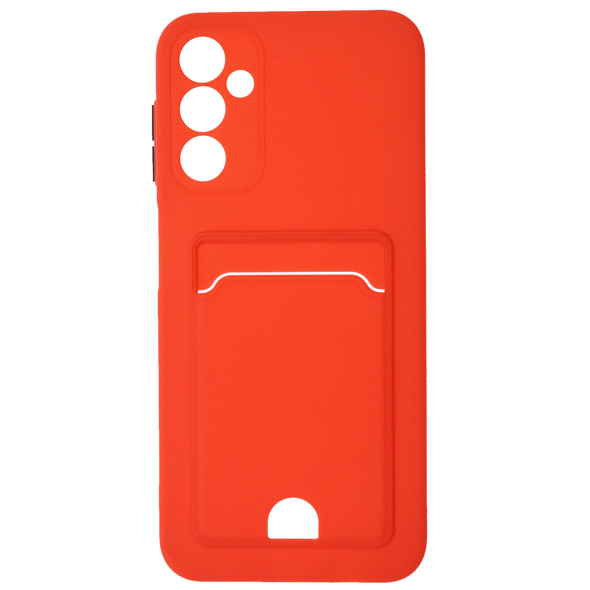 Чехол накладка BUTTON для SAMSUNG Galaxy A14 4G, силикон, отдел для карт, цвет красный