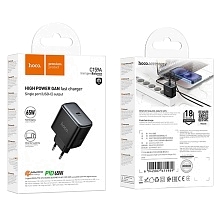 СЗУ (Сетевое зарядное устройство) HOCO C159A GaN Upgrade, 1 USB Type C, PD65W, QC3.0, цвет черный