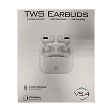 Гарнитура (наушники с микрофоном) беспроводная, QAYAN QTWS-153, чехол с карабином, цвет белый