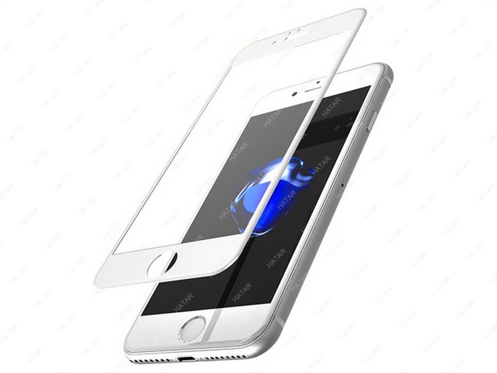 Защитное стекло 2D для APPLE iPhone 7 (4.7") белый кант ударопрочное.