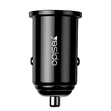 АЗУ (Автомобильное зарядное устройство) YESIDO Y38, 4A, 1 USB, QC3.0, цвет черный