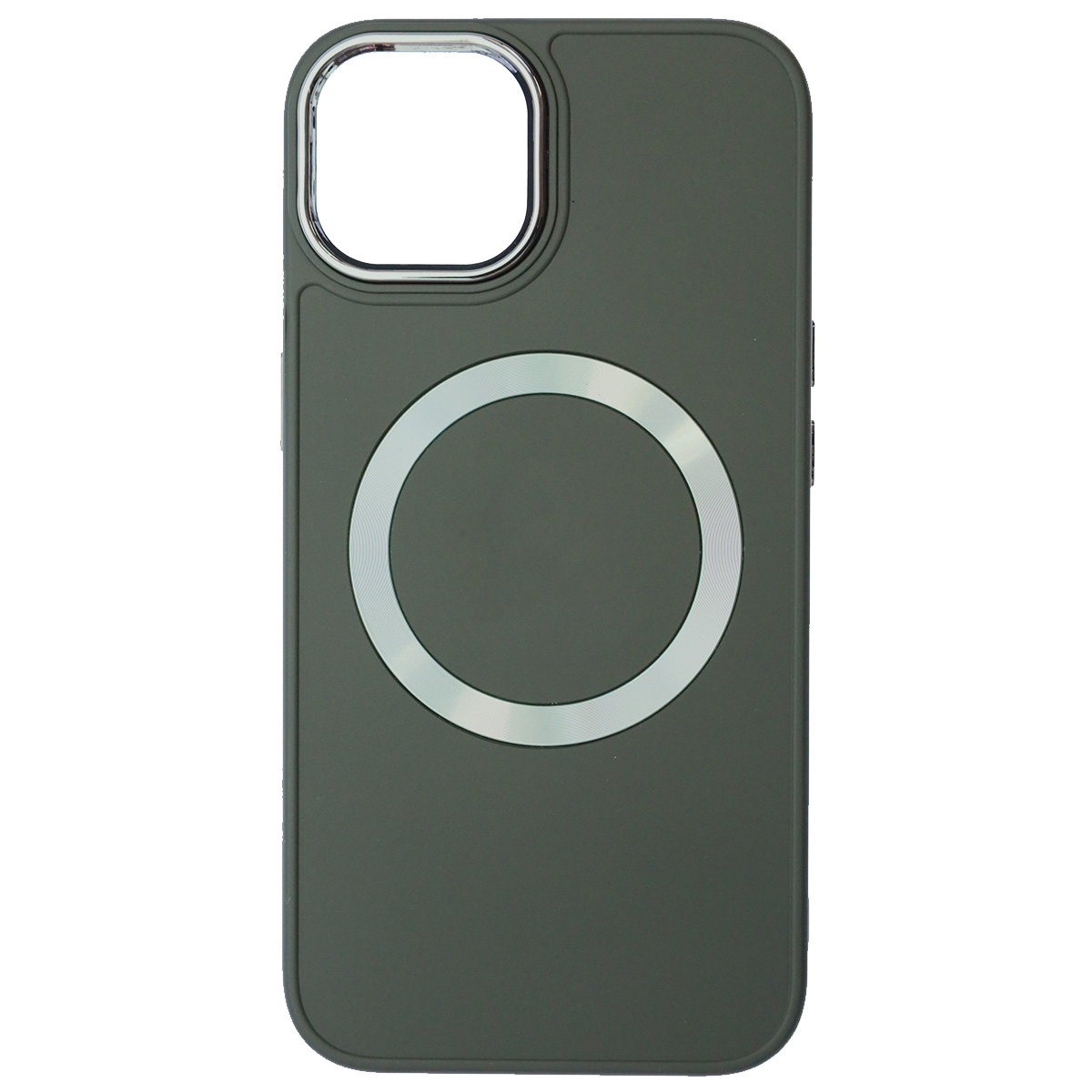 Чехол накладка с поддержкой MagSafe для APPLE iPhone 14 (6.1"), силикон, пластик, цвет темно серый