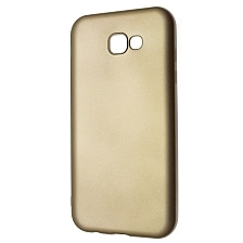 Чехол накладка J-Case THIN для SAMSUNG Galaxy A7 2017, силикон, цвет золотистый.