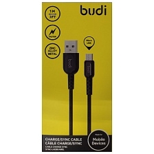 Кабель BUDI M8J192M-BLK Rev.A00 Micro USB, длина 1 метр, цвет черный