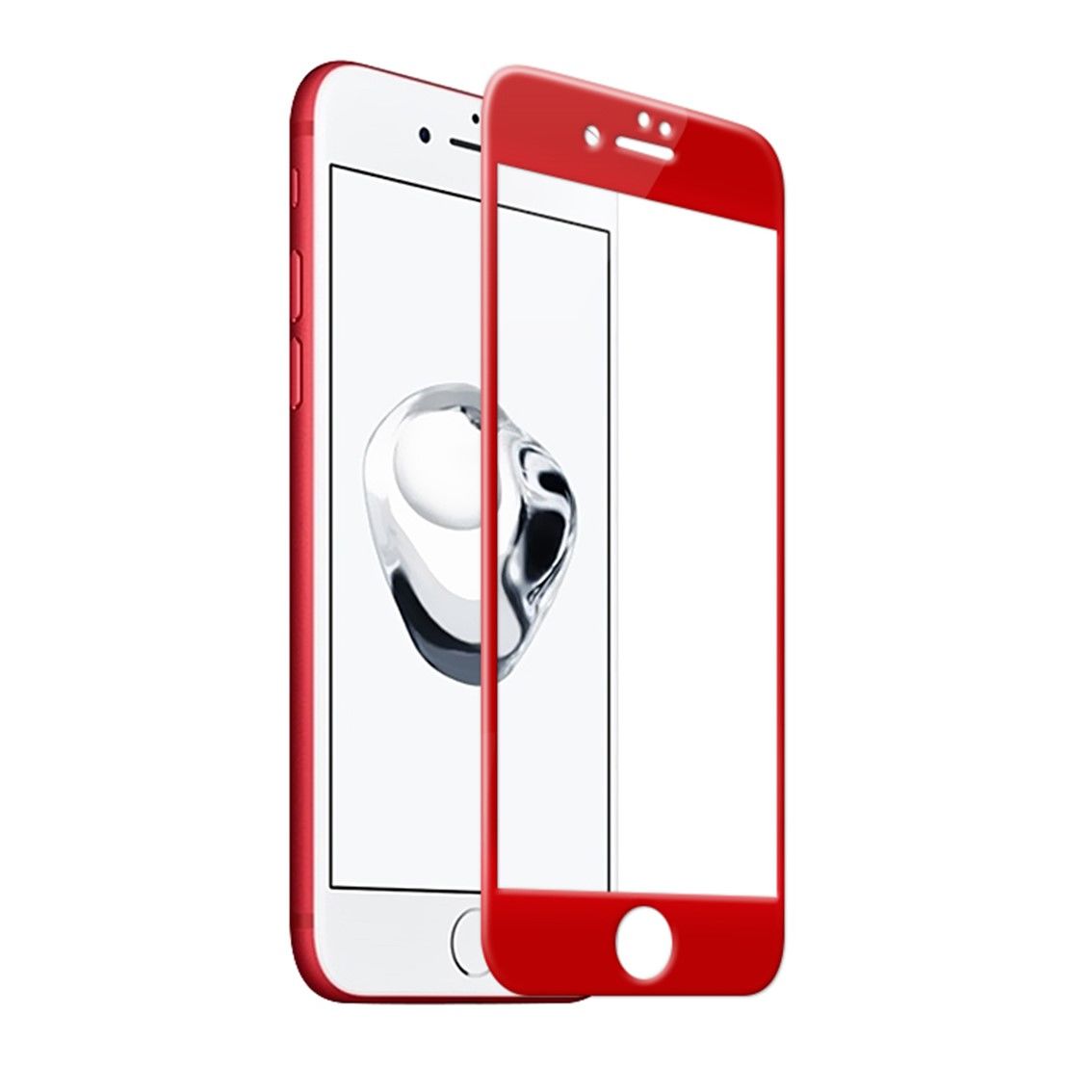 Защитное стекло 3D для APPLE iPhone 6/6S (4.7") красный кант Monarch.