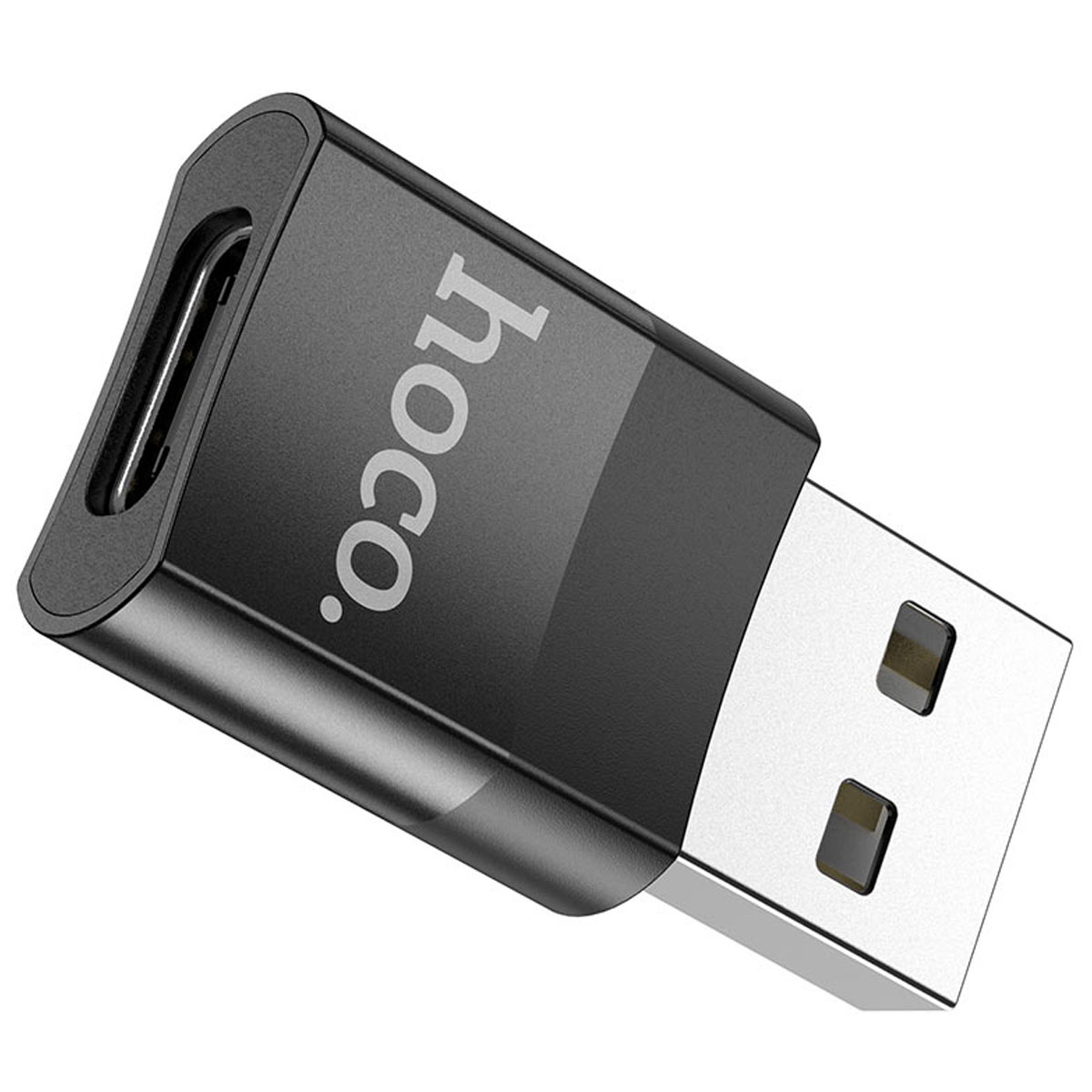 Адаптер, переходник OTG HOCO UA17 USB A (папа) на USB Type C (мама), 60W, цвет черный
