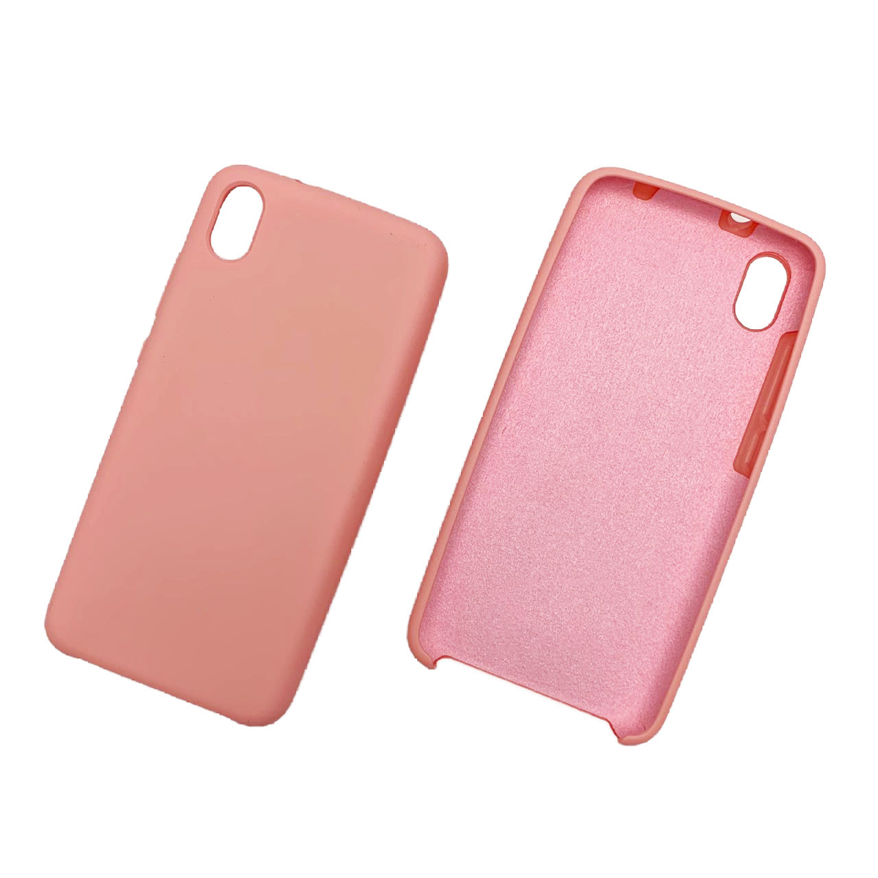 Чехол накладка Silicon Cover для XIAOMI Redmi 7A, силикон, бархат, цвет светло розовый.