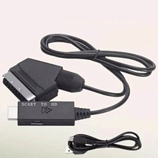 Кабель переходник SCART на HDMI, длина 1 метр, цвет черный