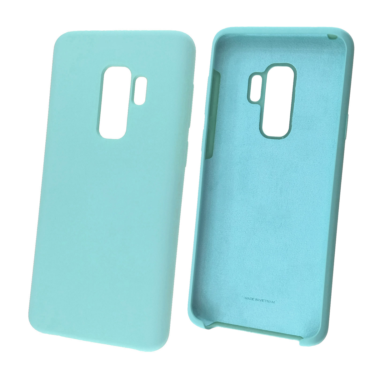 Чехол накладка Silicon Cover для SAMSUNG Galaxy S9 Plus (SM-G965), силикон, бархат, цвет бирюзовый.