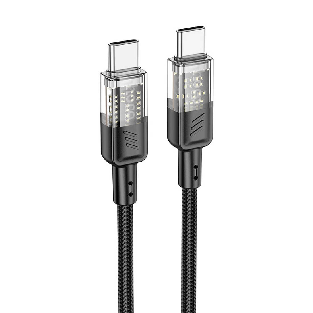 Кабель HOCO U129 Spirit USB Type C на USB Type C, 60W, длина 1.2 метра, цвет черный Кабель HOCO U129 Spirit USB Type C на USB Type C, 60W, длина 1.2 метра, цвет черный