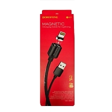 Магнитный зарядный кабель BOROFONE BX57 Effective APPLE Lightning 8 pin, 2A, длина 1 метр, цвет черный | все по 150
