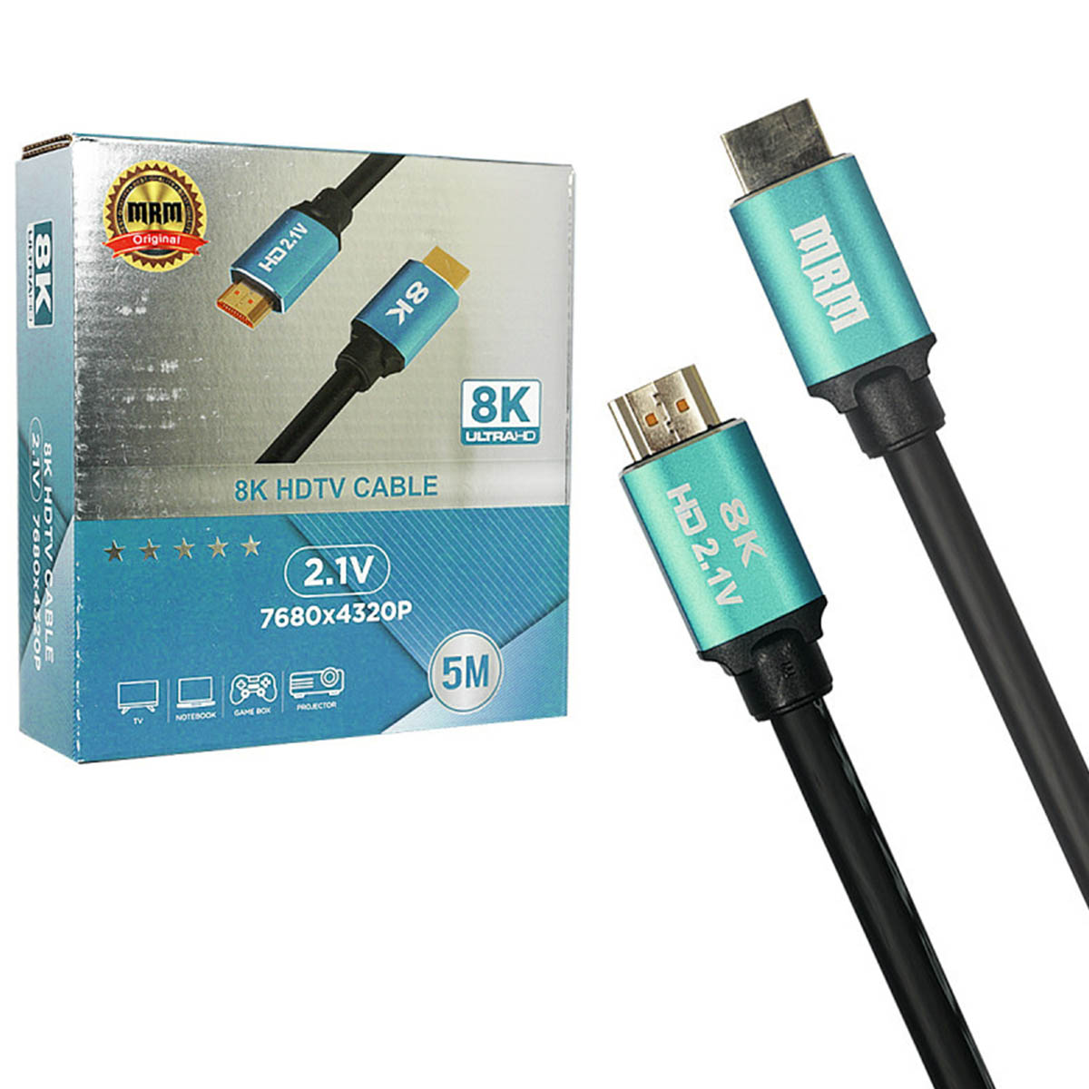 Цифровой кабель HDMI, для подключения ПК, Apple TV, монитора, игровых приставок, 8K Ultra HD, длина 5 метров, цвет черный