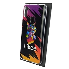 Чехол накладка Vinil для SAMSUNG Galaxy A11 (SM-A115), Galaxy M11 (M115), силикон, рисунок Likee Cat, цвет черный