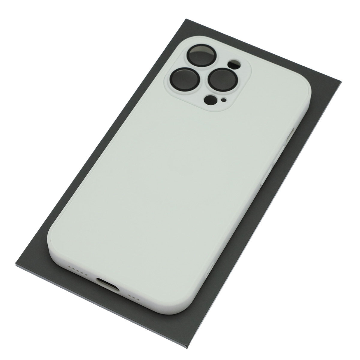 Чехол накладка AG Glass case с поддержкой MagSafe для APPLE iPhone 13 Pro, силикон, защита камеры, цвет белый