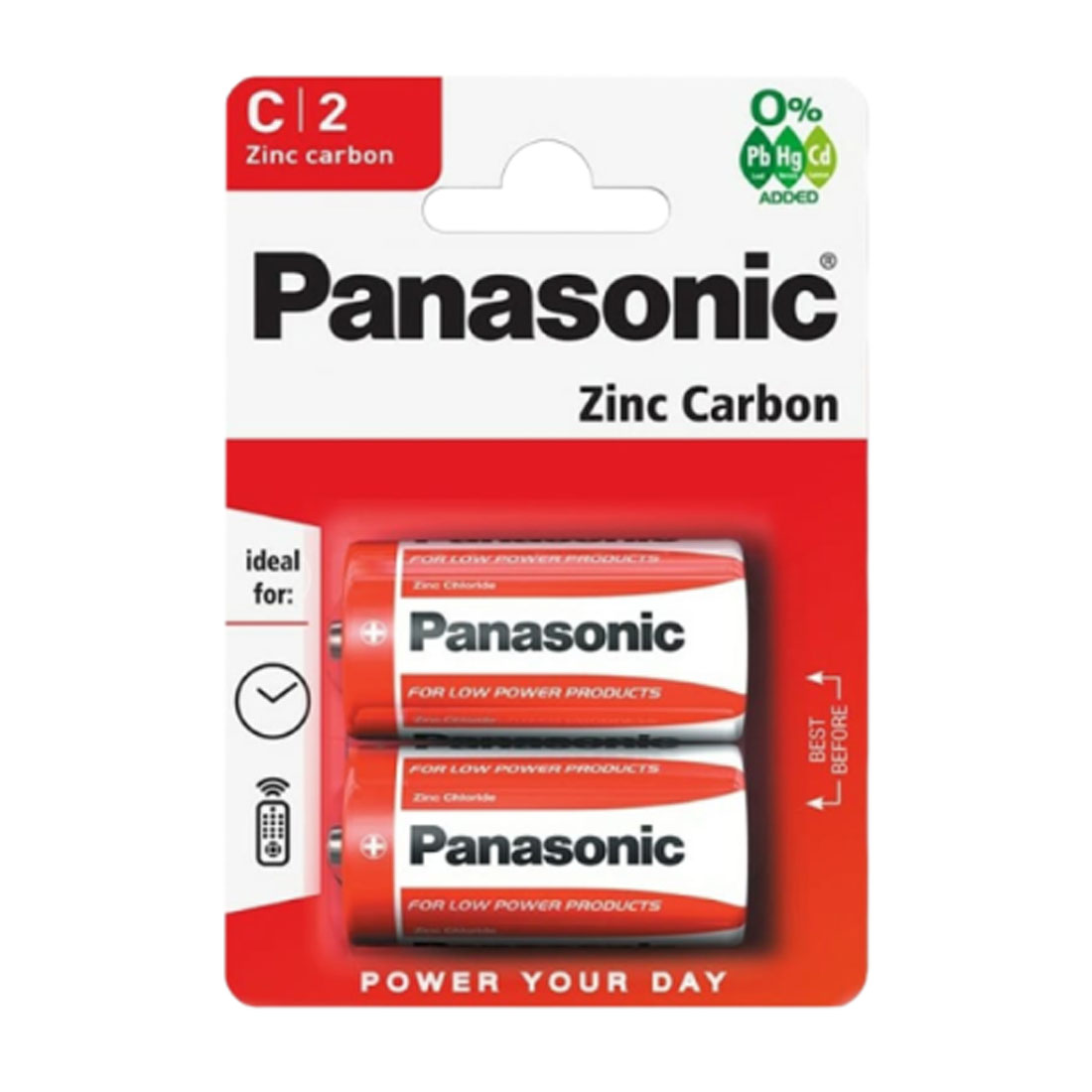 Батарейка PANASONIC R14 C BL2 Zinc Carbon 1.5V