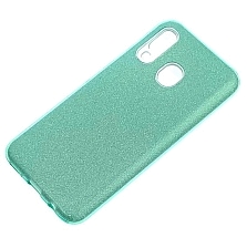 Чехол накладка Shine для SAMSUNG Galaxy A40 2019 (SM-A405), силикон, блестки, цвет зеленый