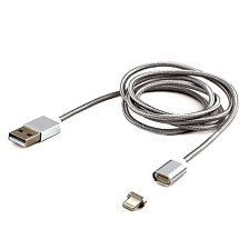 Магнитный зарядный кабель Lightning 8 pin, длина 1 метр, цвет серебристый | Последняя цена