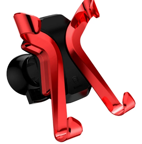 Автомобильный держатель для телефона в дефлектор "Baseus" X Air Vent цвет красный.