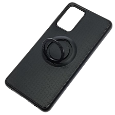 Чехол накладка iFace для SAMSUNG Galaxy A72 (SM-A725), силикон, кольцо держатель, цвет черный