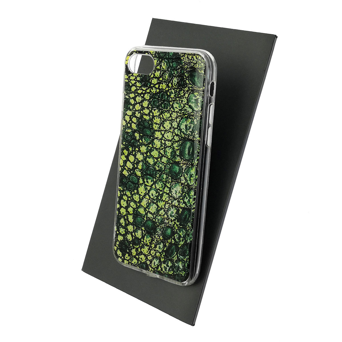 Чехол накладка для APPLE iPhone 7, iPhone 8, iPhone SE 2020, силикон, глянцевый, рисунок Зеленая кожа змеи