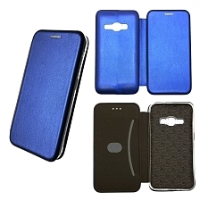 Чехол книжка STYLISH для SAMSUNG Galaxy J1 2016 (SM-J120), экокожа, визитница, цвет темно синий