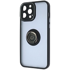 Чехол накладка KING для APPLE iPhone 13 Pro Max (6.7"), силикон, пластик, кольцо держатель, защита камеры, цвет окантовки черный