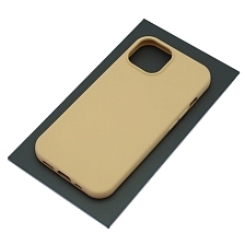 Чехол накладка Silicon Case для APPLE iPhone 15 (6.1"), силикон, бархат, цвет молочный