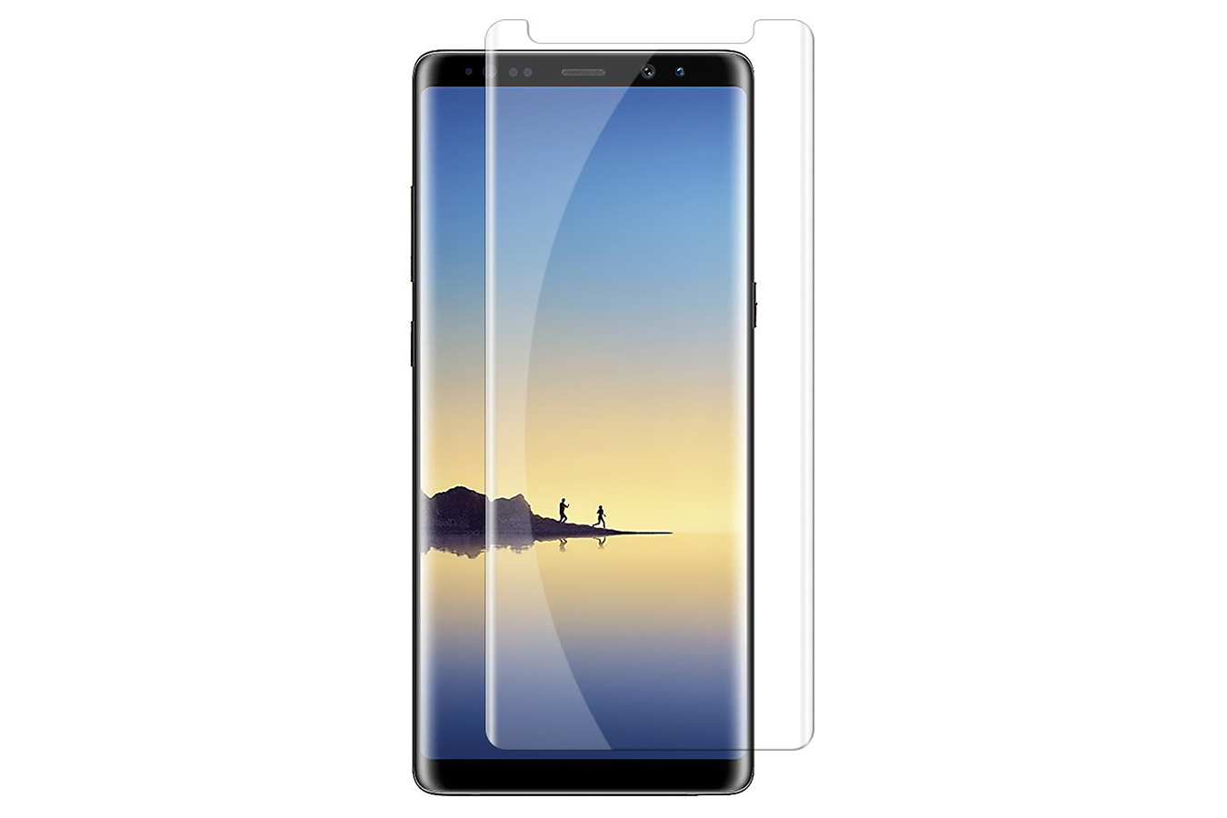 Защитное стекло 5D Full Glass /проклейка-полный экран/упак-картон/ для  Samsung NOTE 8 прозрачный.