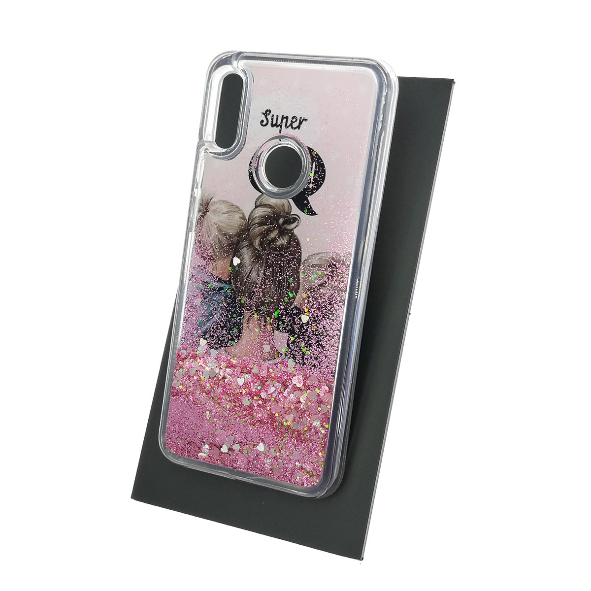 Чехол накладка TransFusion для HUAWEI Honor 8A, Y6 2019, силикон, переливашка, рисунок super MOM girl MOM.