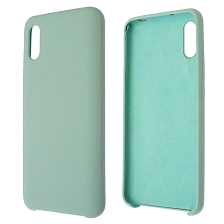 Чехол накладка Silicon Cover для XIAOMI Redmi 9A, силикон, бархат, цвет светло бирюзовый