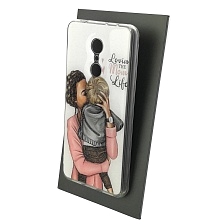 Чехол накладка для XIAOMI Redmi 5, силикон, блестки, глянцевый, рисунок Lovin The Mom Life
