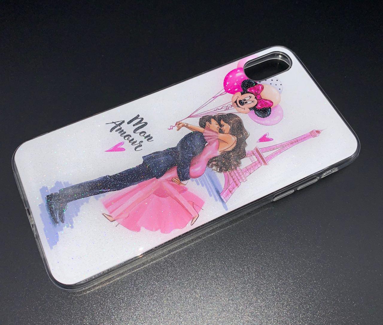 Чехол накладка для APPLE iPhone XS MAX, силикон, рисунок MON AMOUR.