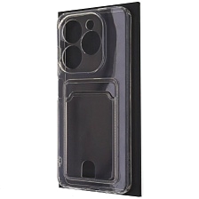 Чехол накладка CARD CASE для TECNO Spark 20, TECNO Spark 20C, защита камеры, силикон, отдел для карт, цвет прозрачный