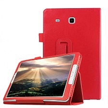 Чехол-книжка для SAMSUNG Galaxy Tab E 9.6" (SM-T560) экокожа, цвет красный.