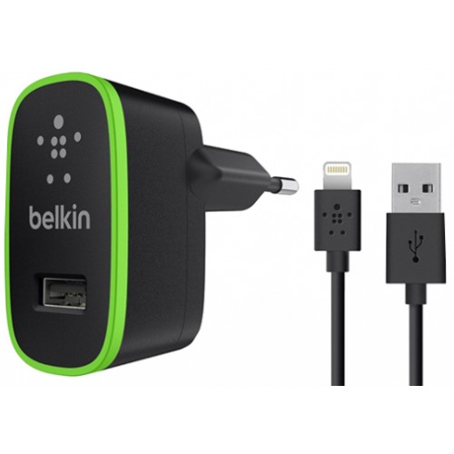 Комплект зарядных устройств "Belkin" 2,1A для Apple 8 pin сеть/авто/кабель (коробка/черный).