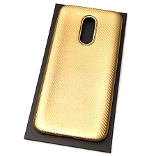 Чехол накладка для XIAOMI Redmi 5 Plus, силикон, карбон, цвет золотистый