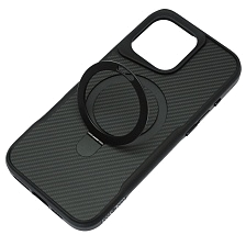 Чехол накладка Sky Armor с поддержкой MagSafe для APPLE iPhone 16 Pro Max, подставка, карбон, цвет черный