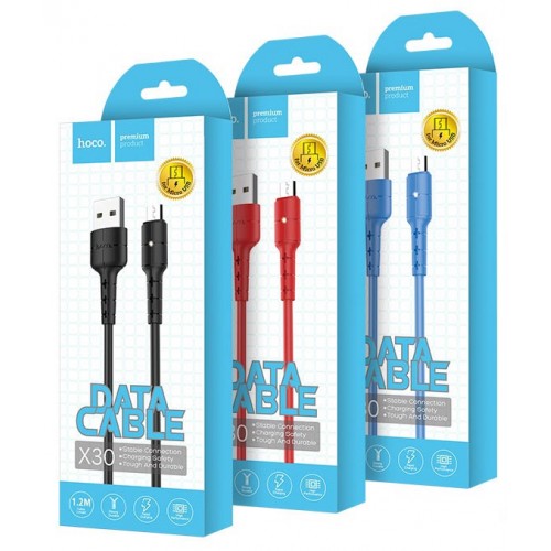 HOCO X30 кабель-USB Star Charging data cable for Micro USB, 1 метр, 2A, цвет красный.